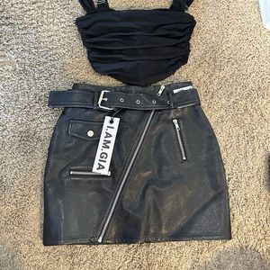 IAMGIA leather skirt with built in belt